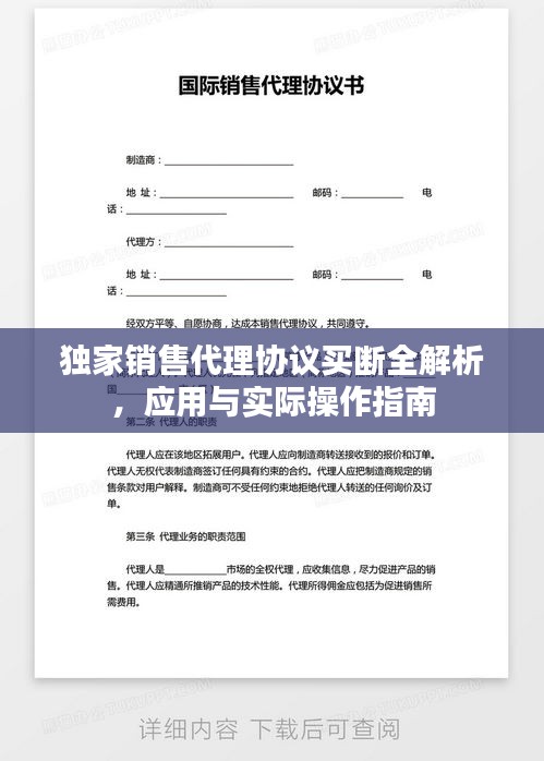 独家销售代理协议买断全解析，应用与实际操作指南