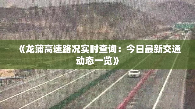 《龙蒲高速路况实时查询：今日最新交通动态一览》