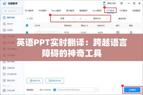 英语PPT实时翻译：跨越语言障碍的神奇工具