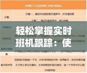 轻松掌握实时班机跟踪：使用指南全解析