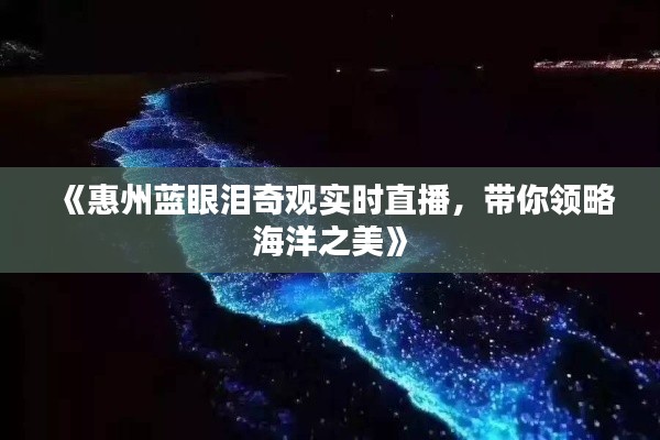 《惠州蓝眼泪奇观实时直播，带你领略海洋之美》