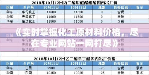 《实时掌握化工原材料价格，尽在专业网站一网打尽》