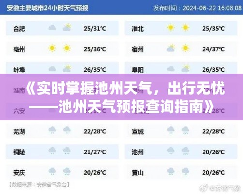 《实时掌握池州天气，出行无忧——池州天气预报查询指南》