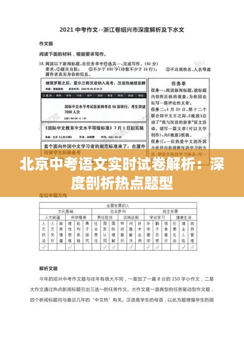 北京中考语文实时试卷解析：深度剖析热点题型