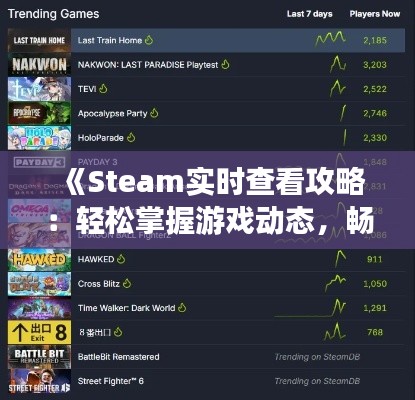 《Steam实时查看攻略：轻松掌握游戏动态，畅享游戏乐趣》