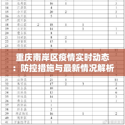 重庆南岸区疫情实时动态：防控措施与最新情况解析