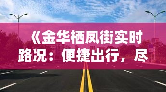 《金华栖凤街实时路况：便捷出行，尽在掌握》