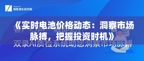 《实时电池价格动态：洞察市场脉搏，把握投资时机》