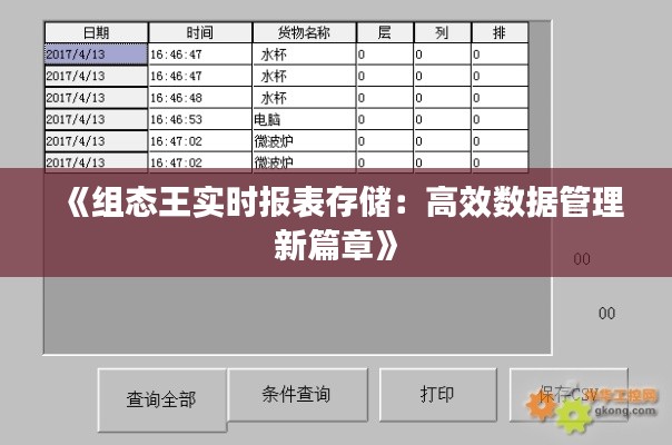 《组态王实时报表存储：高效数据管理新篇章》