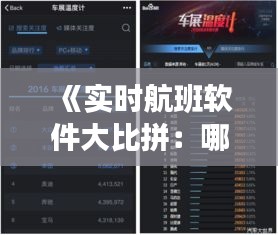 《实时航班软件大比拼：哪款才是你的最佳选择？》