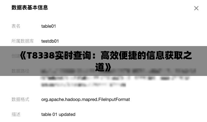 《T8338实时查询：高效便捷的信息获取之道》