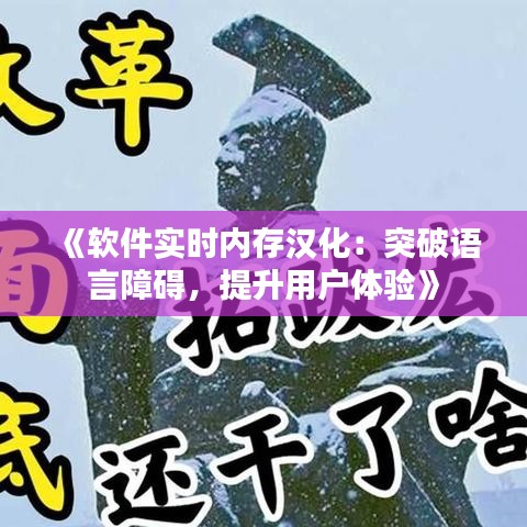 《软件实时内存汉化：突破语言障碍，提升用户体验》