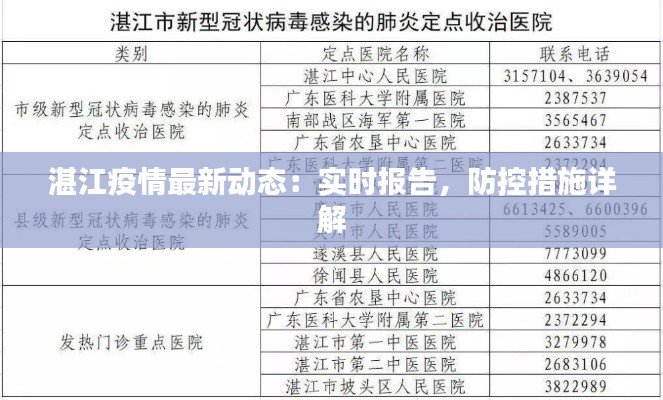 湛江疫情最新动态：实时报告，防控措施详解