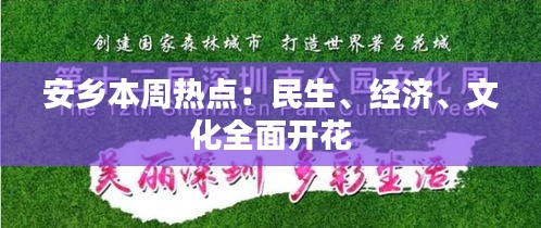 安乡本周热点：民生、经济、文化全面开花