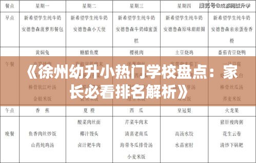 《徐州幼升小热门学校盘点：家长必看排名解析》