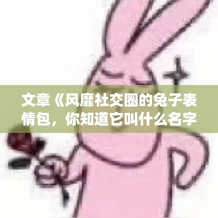 文章《风靡社交圈的兔子表情包，你知道它叫什么名字吗？》