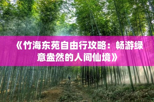 《竹海东苑自由行攻略：畅游绿意盎然的人间仙境》