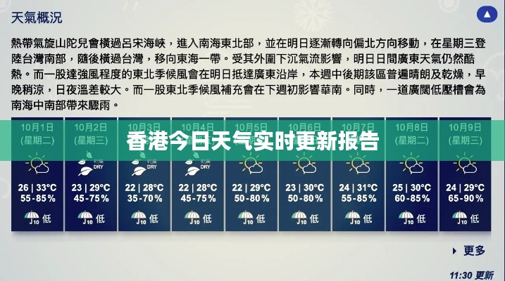 香港今日天气实时更新报告