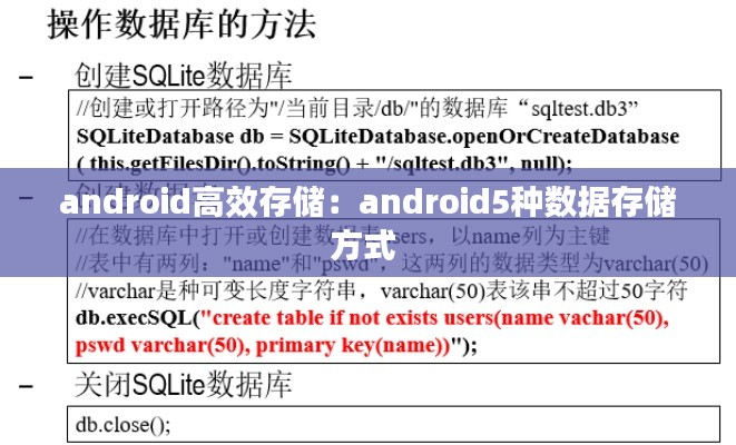 android高效存储：android5种数据存储方式 