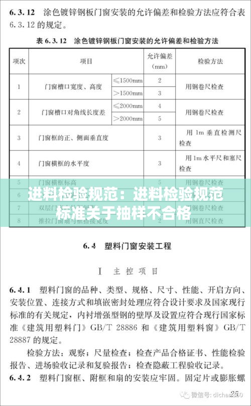 进料检验规范：进料检验规范标准关于抽样不合格 