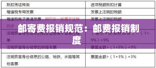 邮寄费报销规范：邮费报销制度 