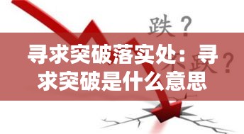 寻求突破落实处：寻求突破是什么意思 