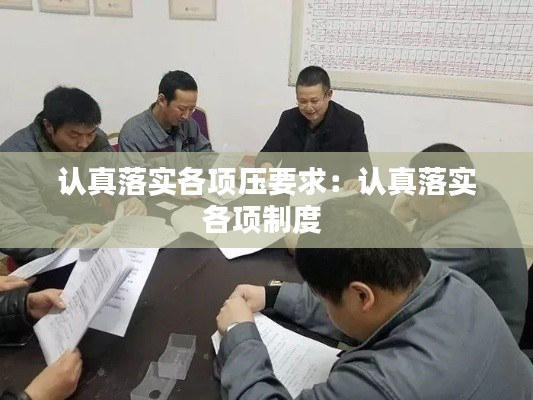 认真落实各项压要求：认真落实各项制度 