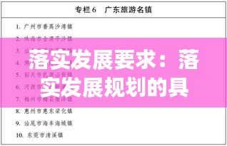 落实发展要求：落实发展规划的具体措施 