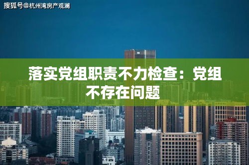 落实党组职责不力检查：党组不存在问题 