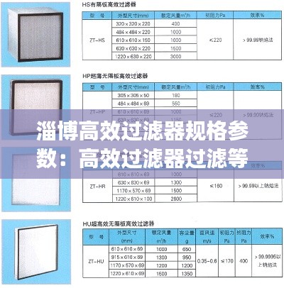 淄博高效过滤器规格参数：高效过滤器过滤等级与标准 