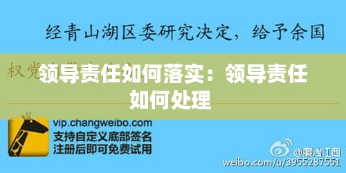 领导责任如何落实：领导责任如何处理 