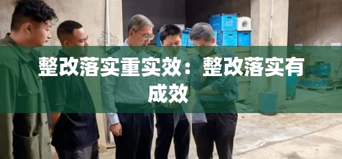 整改落实重实效：整改落实有成效 