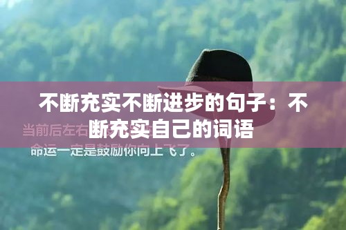 不断充实不断进步的句子：不断充实自己的词语 