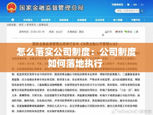 怎么落实公司制度：公司制度如何落地执行 