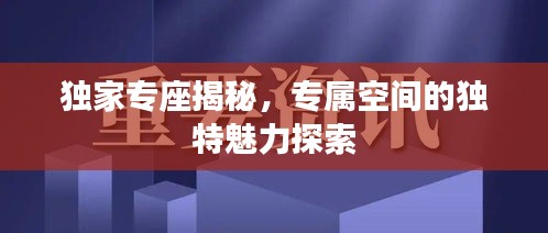 独家专座揭秘，专属空间的独特魅力探索