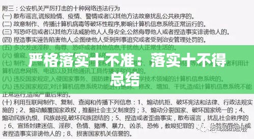 严格落实十不准：落实十不得总结 