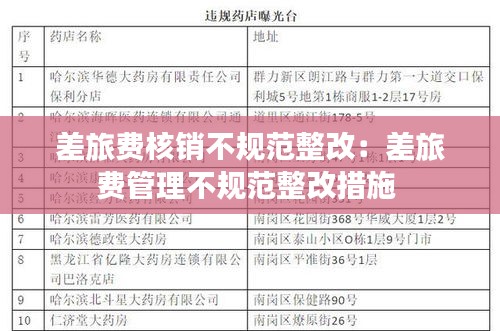 差旅费核销不规范整改：差旅费管理不规范整改措施 