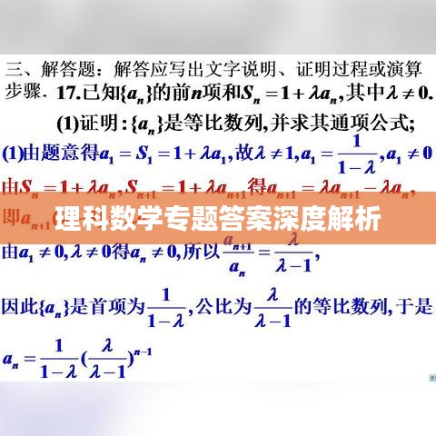 理科数学专题答案深度解析