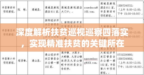 深度解析扶贫巡视巡察四落实，实现精准扶贫的关键所在