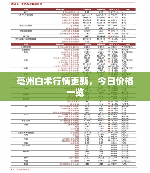 亳州白术行情更新，今日价格一览