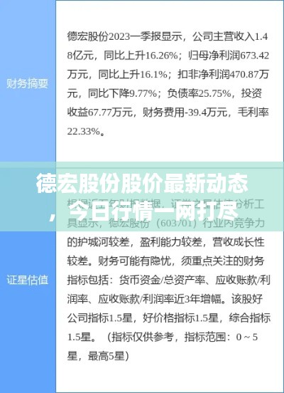 德宏股份股价最新动态，今日行情一网打尽