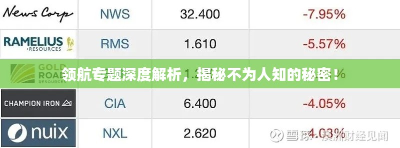 领航专题深度解析，揭秘不为人知的秘密！