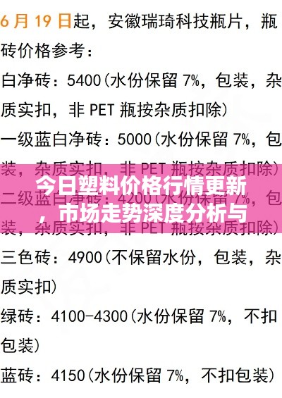 今日塑料价格行情更新，市场走势深度分析与预测报告