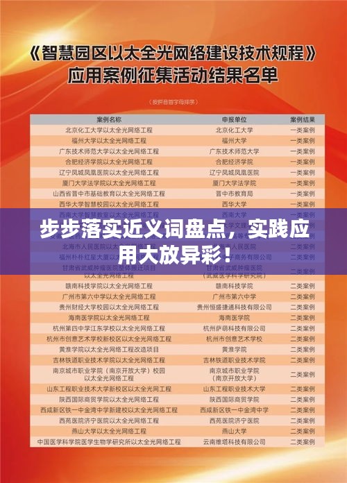 步步落实近义词盘点，实践应用大放异彩！