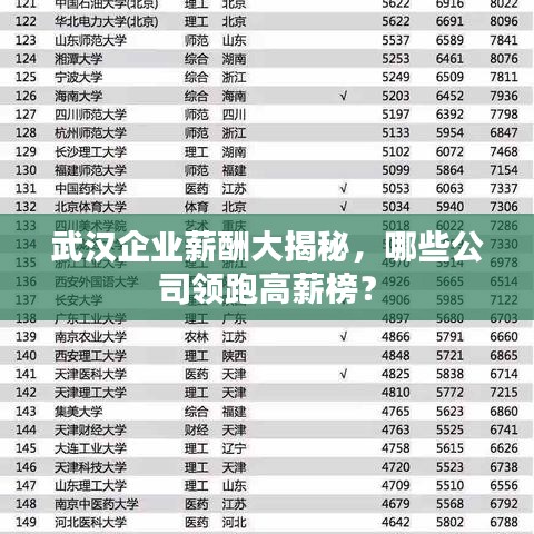 武汉企业薪酬大揭秘，哪些公司领跑高薪榜？