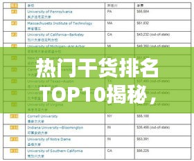 热门干货排名TOP10揭秘，深度解析让你一探究竟！